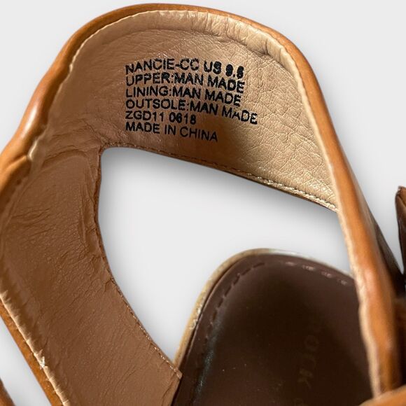 Rock & Candy Women's Tan Flat Ankle Strap Sandals Size 9.5 Summer Versatile Boho - Picture 3 of 4